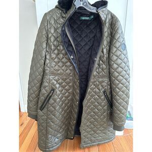 Women’s Quilted Coat green Polo Ralph Lauren, size M